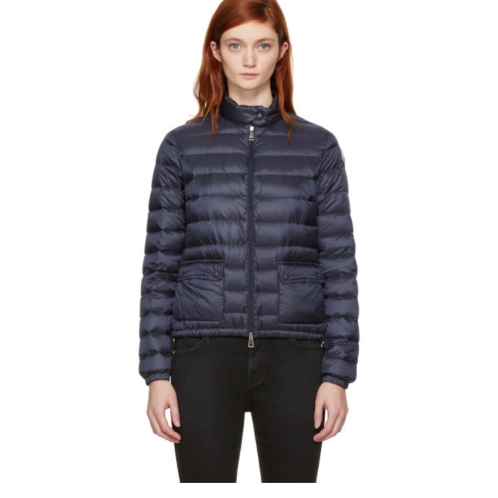 NEW Moncler Lans Size 4 Women Lightweight Jacket Padded Coat Puffer Navy
